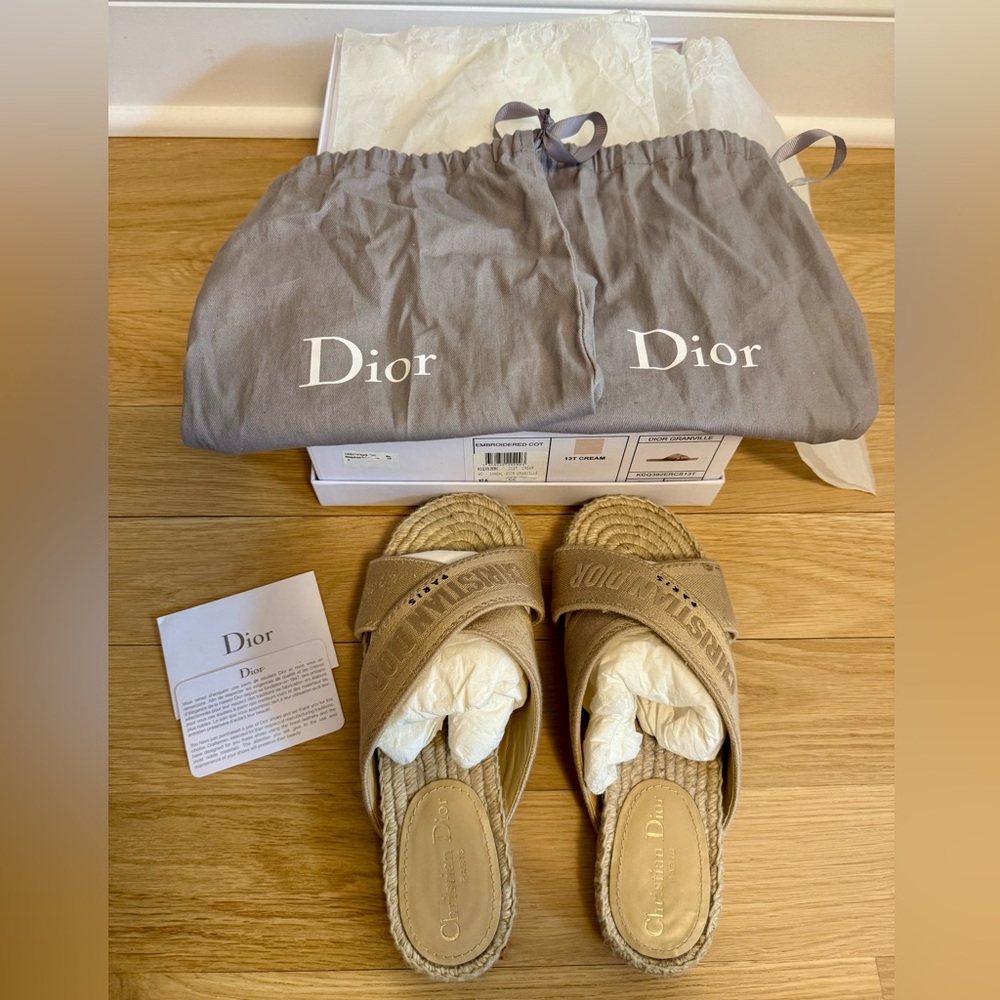 Dior Beige Espadrille Sandals